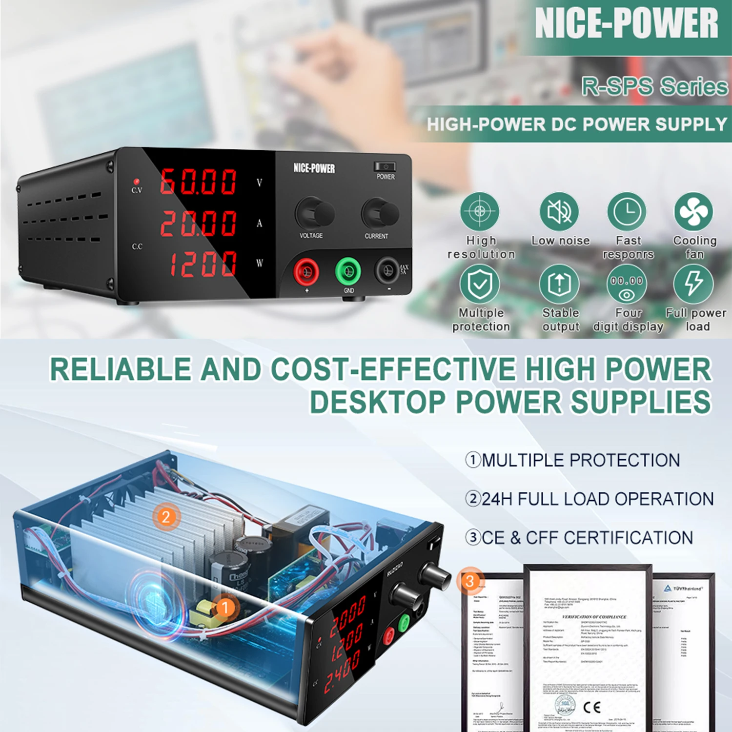 30 فولت 30A مختبر مقاعد البدلا - مراجعة High Power 60V 20A Bench Power Supply وسعره